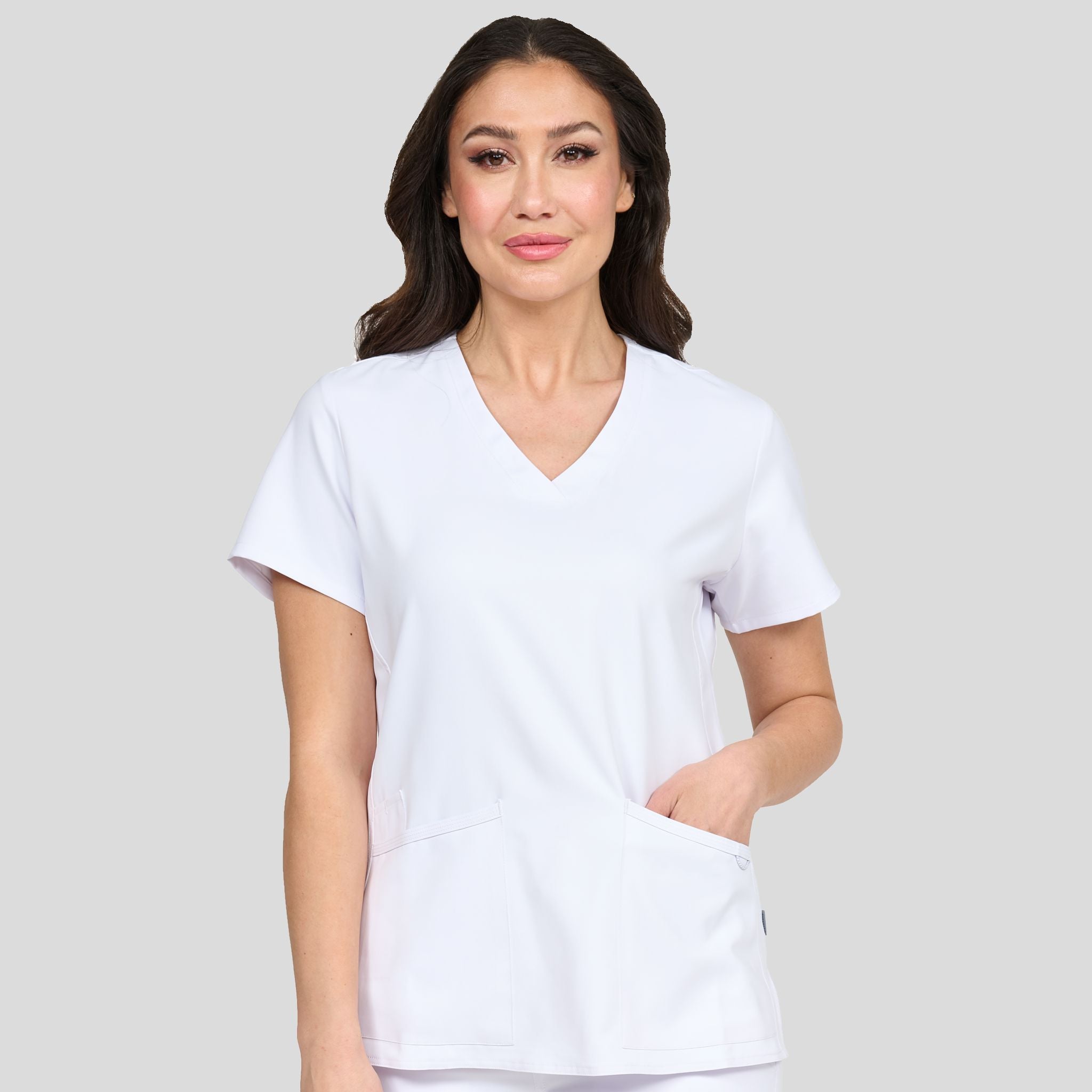 Focus V-Neck Top | White